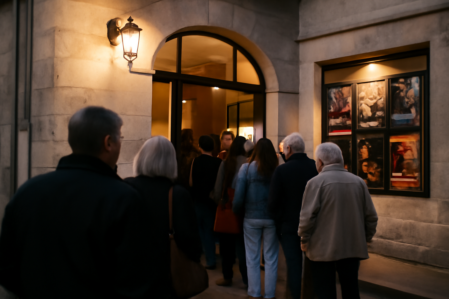 confluence avignon : entrée de salle de spectacle à Avignon, ambiance soirée