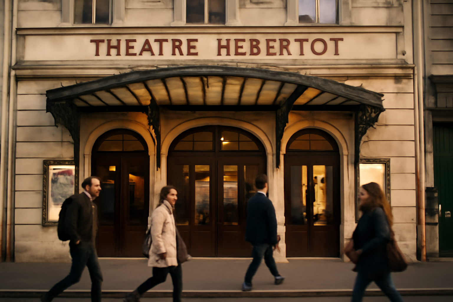 Théâtre hébertot à Paris, façade et entrée de la salle