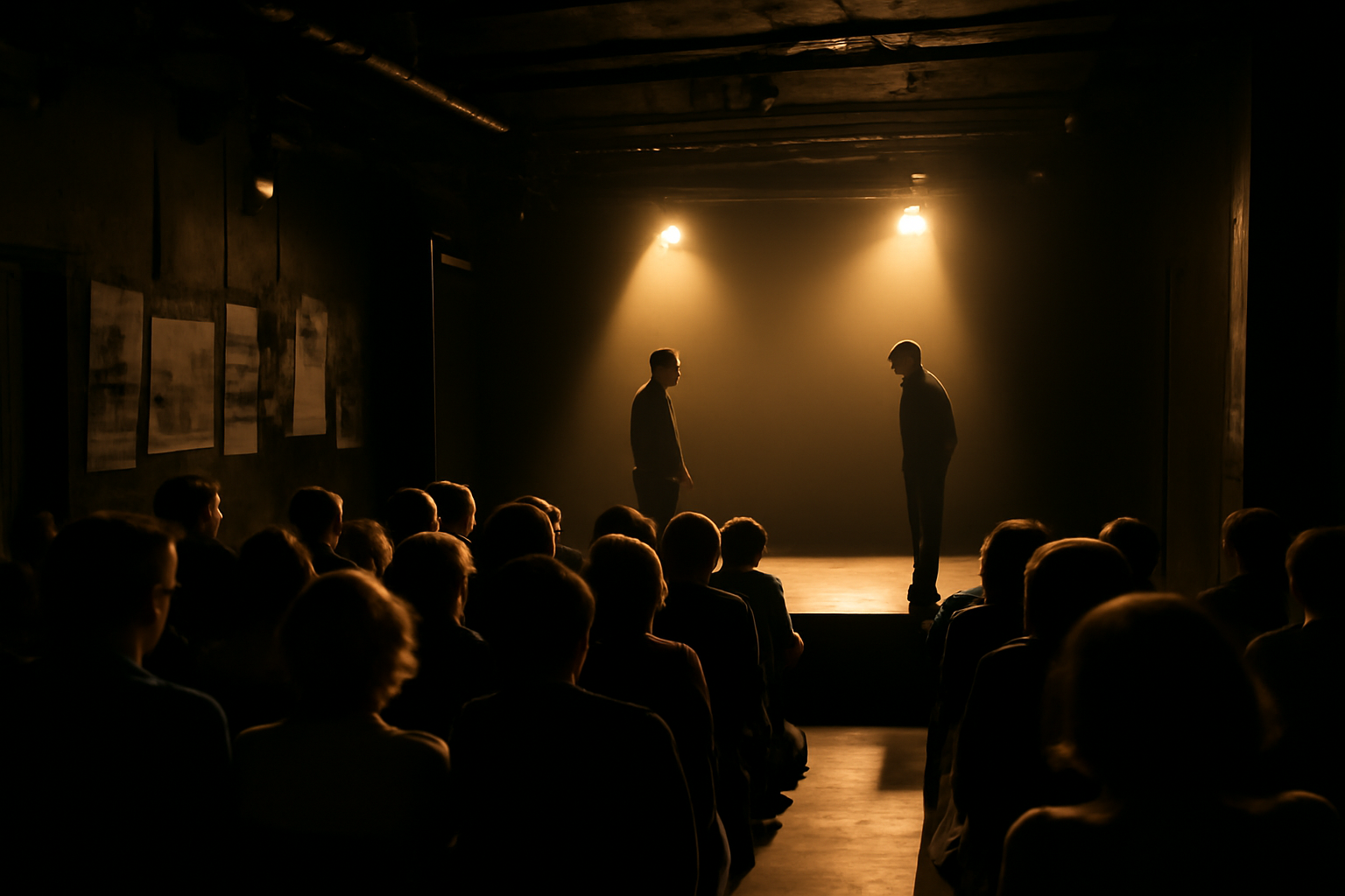 théâtre de la reine blanche à Paris, salle et scène avec public et éclairage de spectacle