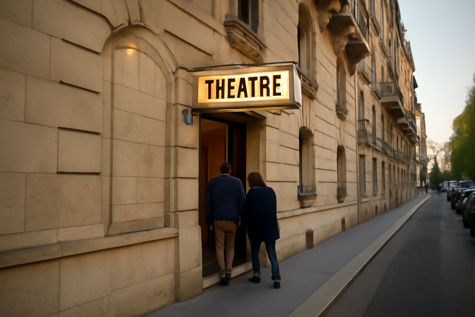 Façade du Ranelagh à Paris 16e, au 5 rue des Vignes, entrée de théâtre