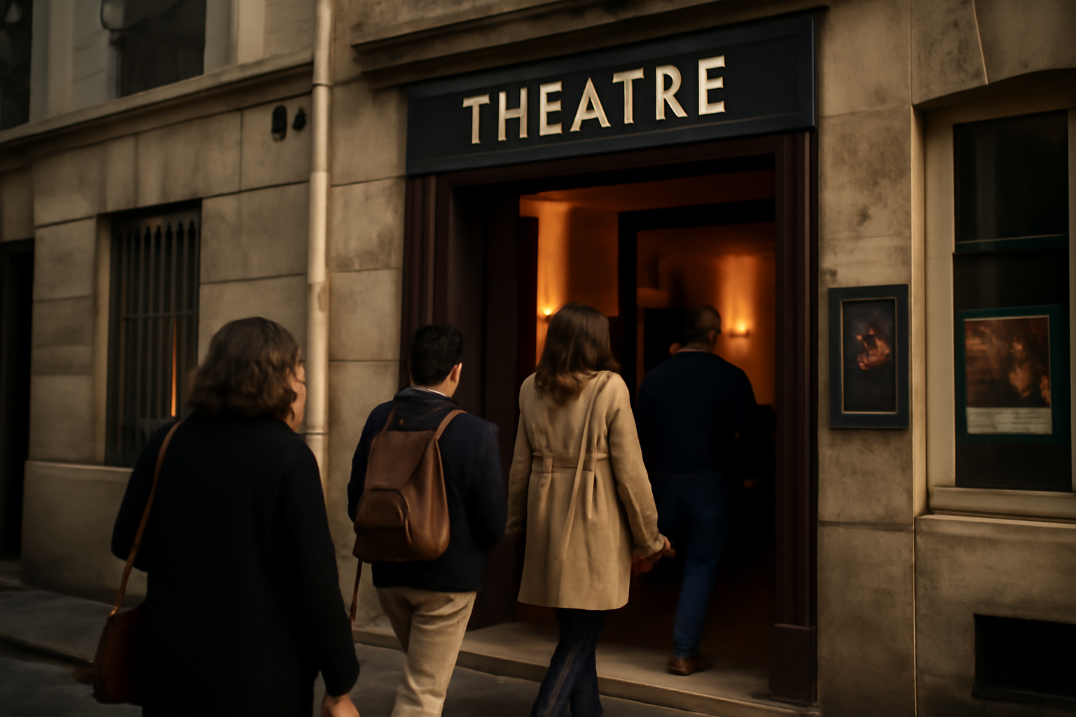 Entrée du Théâtre du Marais au 37 rue Volta à Paris 3e, devant la billetterie