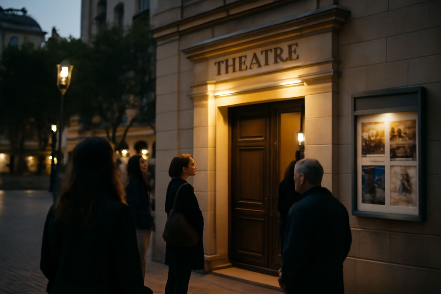 Théâtre Liberté à Toulon sur la place de la Liberté, entrée du lieu et public en soirée